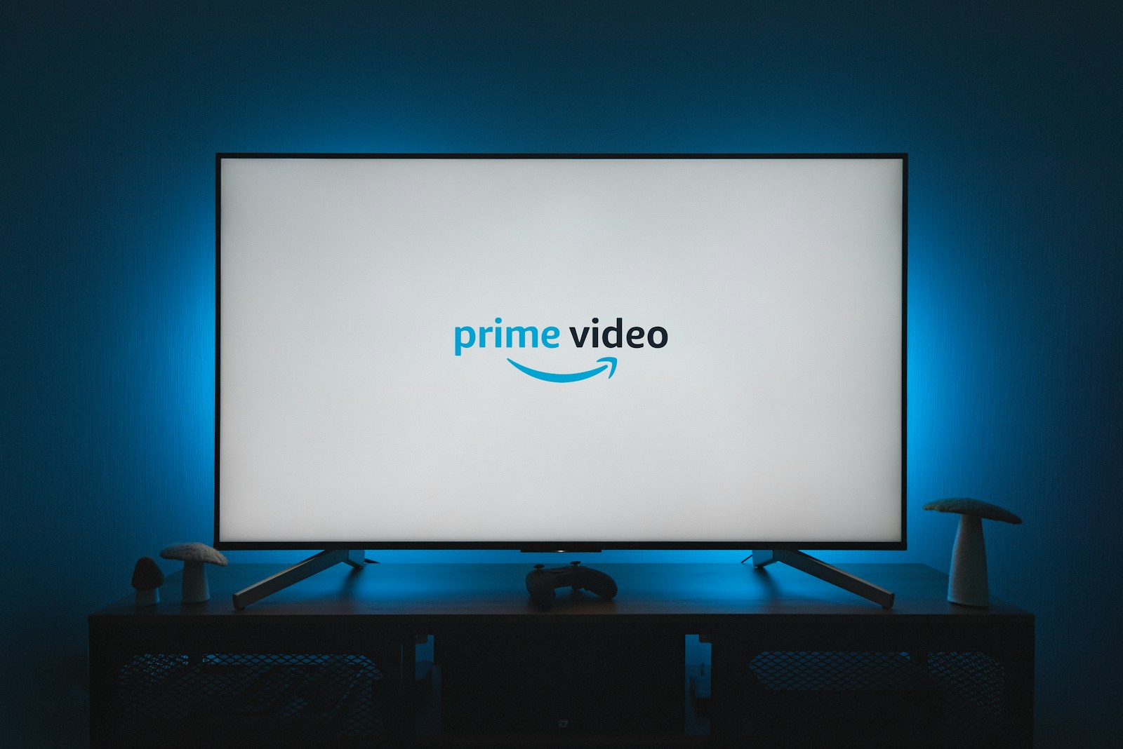 a television screen with the prime video logo on it